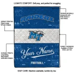 customized middle tennessee blue raiders hibiscus burst blue white quilt blanket best selling