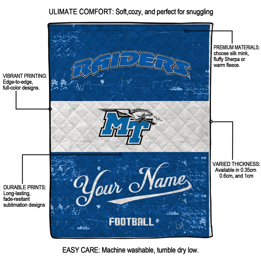 customized middle tennessee blue raiders hibiscus burst blue white quilt blanket latest model customized middle tennessee blue raiders hibiscus burst blue white quilt blanket latest model