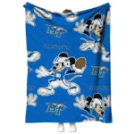 customized middle tennessee blue raiders mickey football blue quilt blanket best selling