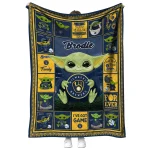 customized milwaukee brewers yody baby motif navy blue quilt blanket best selling