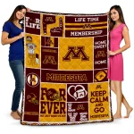 customized minnesota golden gophers helmet passion maroon quilt blanket best selling