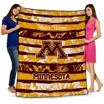 customized minnesota golden gophers layered florals maroon white quilt blanket best selling