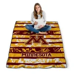 customized minnesota golden gophers layered florals maroon white quilt blanket best selling