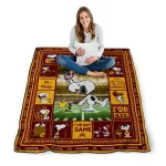 customized minnesota golden gophers snoopy coach maroon quilt blanket best selling