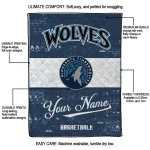 customized minnesota timberwolves helmet fan midnight blue white quilt blanket best selling