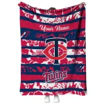 customized minnesota twins layered florals navy white quilt blanket best selling
