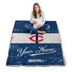 customized minnesota twins snoopy victory navy white quilt blanket best selling