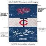 customized minnesota twins snoopy victory navy white quilt blanket best selling