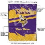 customized minnesota vikings brushstroke layers purple quilt blanket best selling