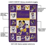 customized minnesota vikings mickey crimson purple white quilt blanket best selling