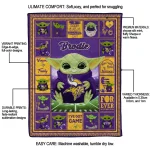 customized minnesota vikings yody baby pattern purple quilt blanket best selling
