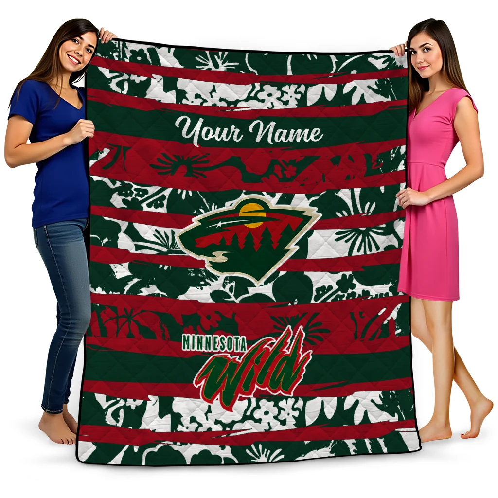 customized minnesota wild layered florals red white quilt blanket best selling