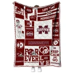 customized mississippi state bulldogs helmet passion maroon quilt blanket best selling