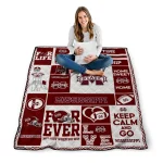 customized mississippi state bulldogs helmet passion maroon quilt blanket best selling
