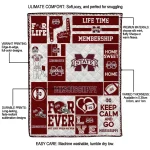 customized mississippi state bulldogs helmet passion maroon quilt blanket best selling