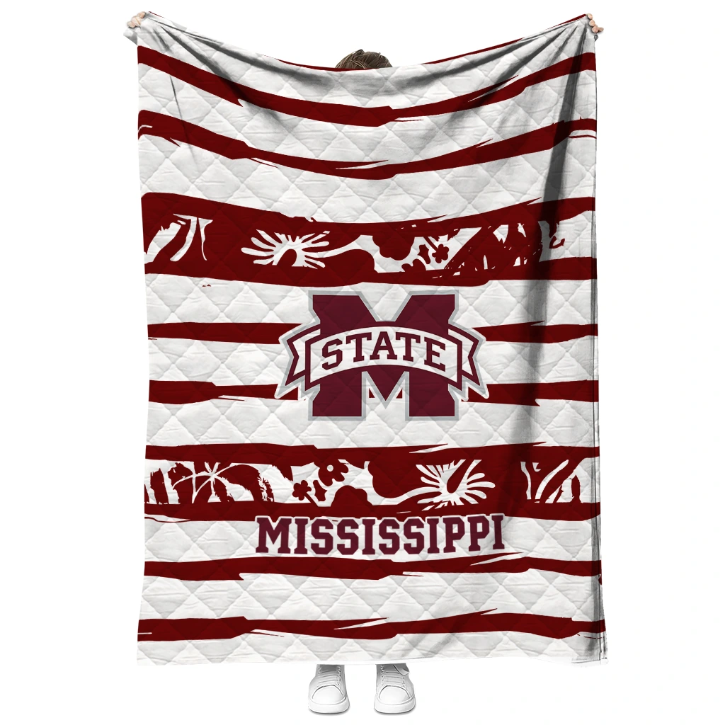customized mississippi state bulldogs layered florals maroon white quilt blanket fashion forward customized mississippi state bulldogs layered florals maroon white quilt blanket fashion forward