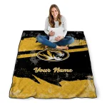 customized missouri tigers brushstroke layers black quilt blanket best selling