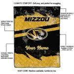 customized missouri tigers brushstroke layers black quilt blanket best selling
