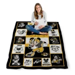customized missouri tigers mickey crimson black white quilt blanket best selling