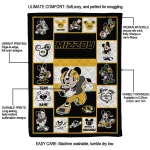 customized missouri tigers mickey crimson black white quilt blanket best selling