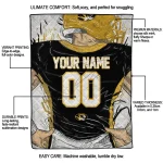 customized missouri tigers player sketch black gray quilt blanket best selling