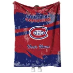 customized montreal canadiens brushstroke layers red quilt blanket best selling