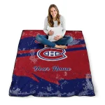 customized montreal canadiens brushstroke layers red quilt blanket best selling