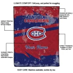 customized montreal canadiens brushstroke layers red quilt blanket best selling