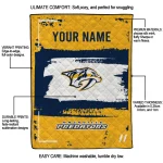 customized nashville predators grunge patch gold white quilt blanket best selling