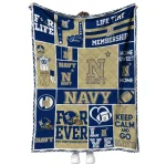 customized navy midshipmen helmet passion blue quilt blanket best selling