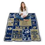 customized navy midshipmen helmet passion blue quilt blanket best selling