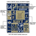 customized navy midshipmen helmet passion blue quilt blanket best selling