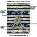 customized navy midshipmen layered florals blue white quilt blanket best selling