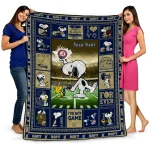 customized navy midshipmen snoopy coach blue quilt blanket best selling