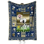 customized navy midshipmen snoopy coach blue quilt blanket best selling