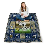 customized navy midshipmen snoopy coach blue quilt blanket best selling