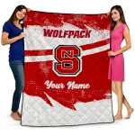 customized nc state wolfpack brushstroke layers red quilt blanket best selling