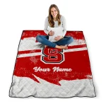 customized nc state wolfpack brushstroke layers red quilt blanket best selling