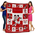 customized nc state wolfpack mickey crimson red white quilt blanket best selling