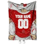 customized nc state wolfpack player sketch red gray quilt blanket best selling