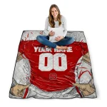 customized nc state wolfpack player sketch red gray quilt blanket best selling