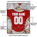 customized nc state wolfpack player sketch red gray quilt blanket best selling