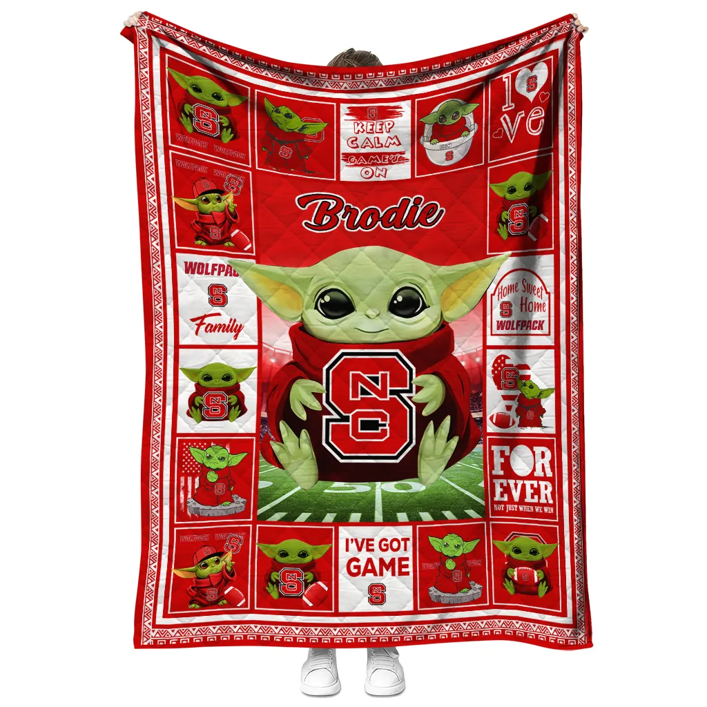 customized nc state wolfpack yody baby pattern red quilt blanket fashion forward