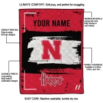 customized nebraska cornhuskers grunge patch red white quilt blanket best selling