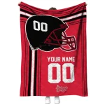 customized nebraska cornhuskers helmet theme red quilt blanket best selling