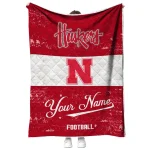 customized nebraska cornhuskers hibiscus burst red white quilt blanket best selling