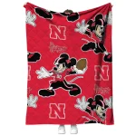 customized nebraska cornhuskers mickey football red quilt blanket best selling