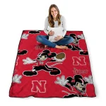customized nebraska cornhuskers mickey football red quilt blanket best selling