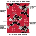 customized nebraska cornhuskers mickey football red quilt blanket best selling