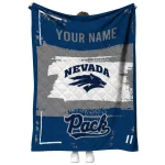 customized nevada wolf pack grunge patch blue white quilt blanket best selling